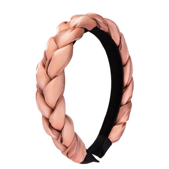 8 Other Reasons Accessories - 8 Other Reasons Twist Headband Pink Organza textile braided